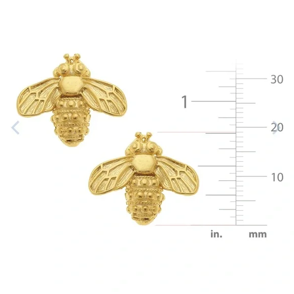 Susan Shaw Bee Earrings with Pearl Drop - no longer available on website. - Picture 3 of 4